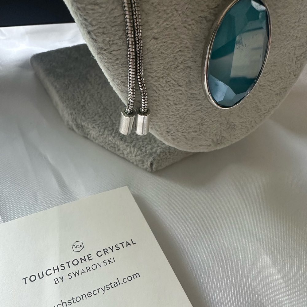 Touchstone Crystal Adjustable Blue Statement Neck… - image 6
